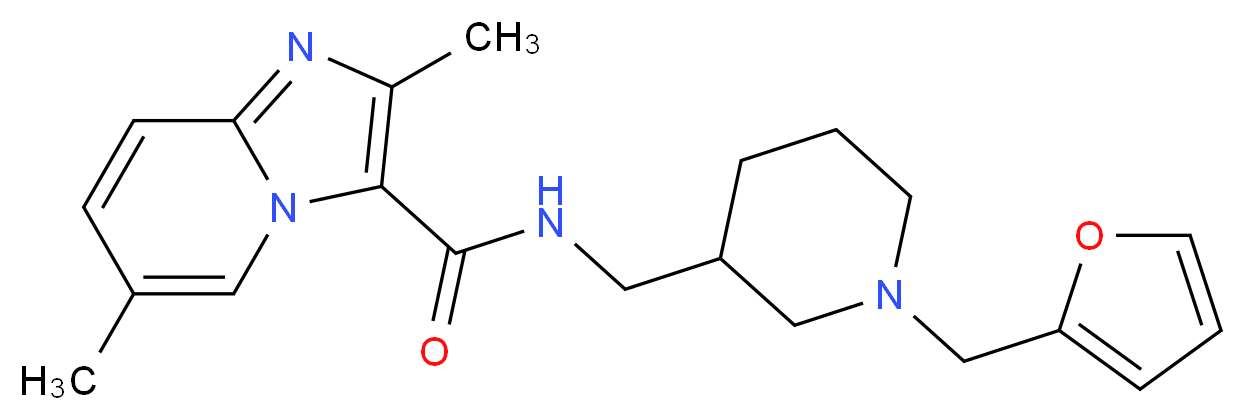 N-{[1-(2-furylmethyl)piperidin-3-yl]methyl}-2,6-dimethylimidazo[1,2-a]pyridine-3-carboxamide_Molecular_structure_CAS_)