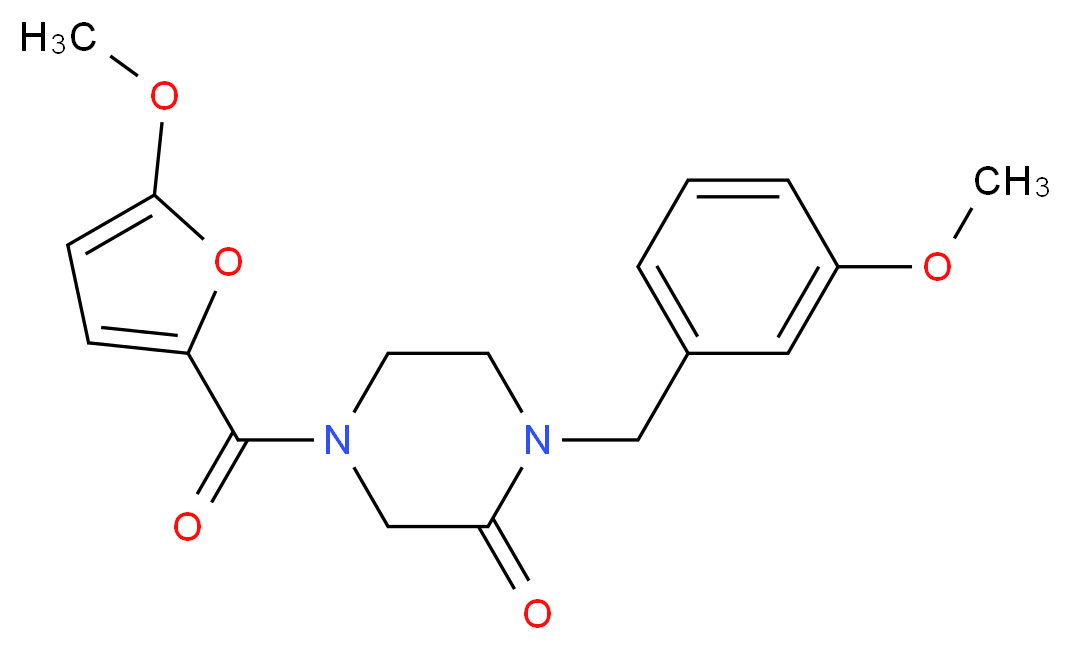 1-(3-methoxybenzyl)-4-(5-methoxy-2-furoyl)-2-piperazinone_Molecular_structure_CAS_)