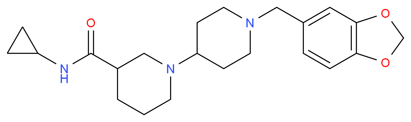 1'-(1,3-benzodioxol-5-ylmethyl)-N-cyclopropyl-1,4'-bipiperidine-3-carboxamide_Molecular_structure_CAS_)