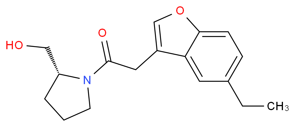 {(2R)-1-[(5-ethyl-1-benzofuran-3-yl)acetyl]pyrrolidin-2-yl}methanol_Molecular_structure_CAS_)