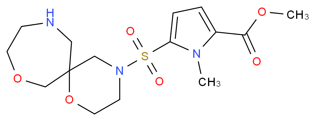 methyl 5-(1,8-dioxa-4,11-diazaspiro[5.6]dodec-4-ylsulfonyl)-1-methyl-1H-pyrrole-2-carboxylate_Molecular_structure_CAS_)