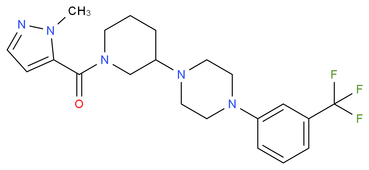 1-{1-[(1-methyl-1H-pyrazol-5-yl)carbonyl]-3-piperidinyl}-4-[3-(trifluoromethyl)phenyl]piperazine_Molecular_structure_CAS_)