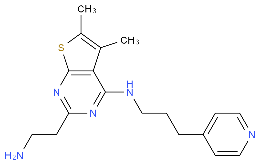2-(2-aminoethyl)-5,6-dimethyl-N-(3-pyridin-4-ylpropyl)thieno[2,3-d]pyrimidin-4-amine_Molecular_structure_CAS_)