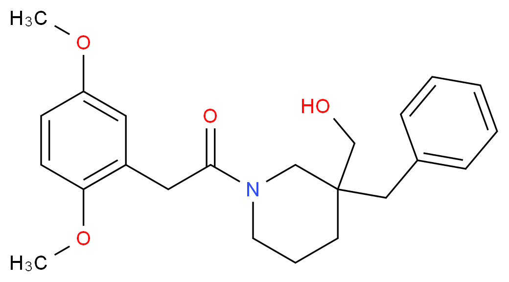 {3-benzyl-1-[(2,5-dimethoxyphenyl)acetyl]-3-piperidinyl}methanol_Molecular_structure_CAS_)