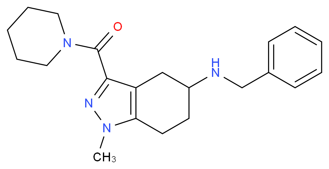 N-benzyl-1-methyl-3-(1-piperidinylcarbonyl)-4,5,6,7-tetrahydro-1H-indazol-5-amine_Molecular_structure_CAS_)