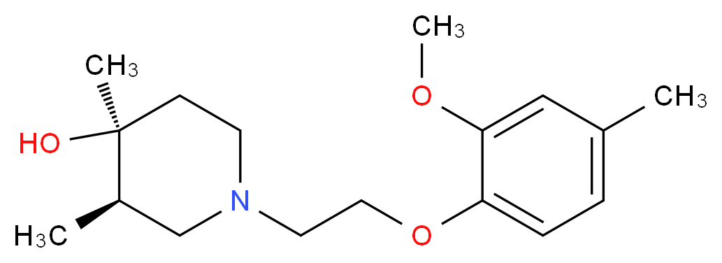 (3R*,4S*)-1-[2-(2-methoxy-4-methylphenoxy)ethyl]-3,4-dimethyl-4-piperidinol_Molecular_structure_CAS_)