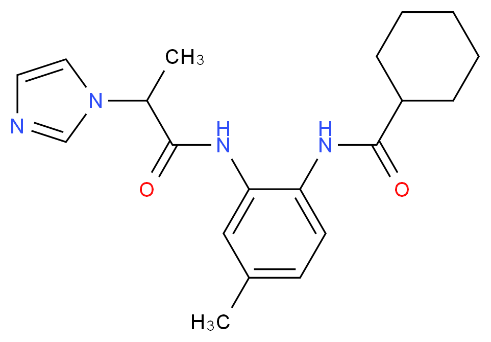 N-(2-{[2-(1H-imidazol-1-yl)propanoyl]amino}-4-methylphenyl)cyclohexanecarboxamide_Molecular_structure_CAS_)