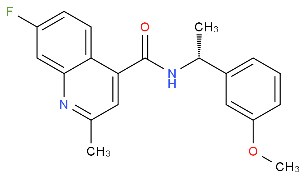 7-fluoro-N-[(1R)-1-(3-methoxyphenyl)ethyl]-2-methyl-4-quinolinecarboxamide_Molecular_structure_CAS_)