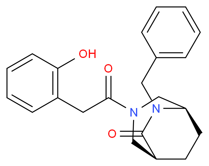 (1S*,5R*)-6-benzyl-3-[(2-hydroxyphenyl)acetyl]-3,6-diazabicyclo[3.2.2]nonan-7-one_Molecular_structure_CAS_)