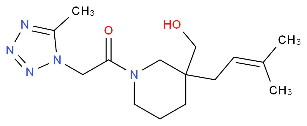 {3-(3-methyl-2-buten-1-yl)-1-[(5-methyl-1H-tetrazol-1-yl)acetyl]-3-piperidinyl}methanol_Molecular_structure_CAS_)
