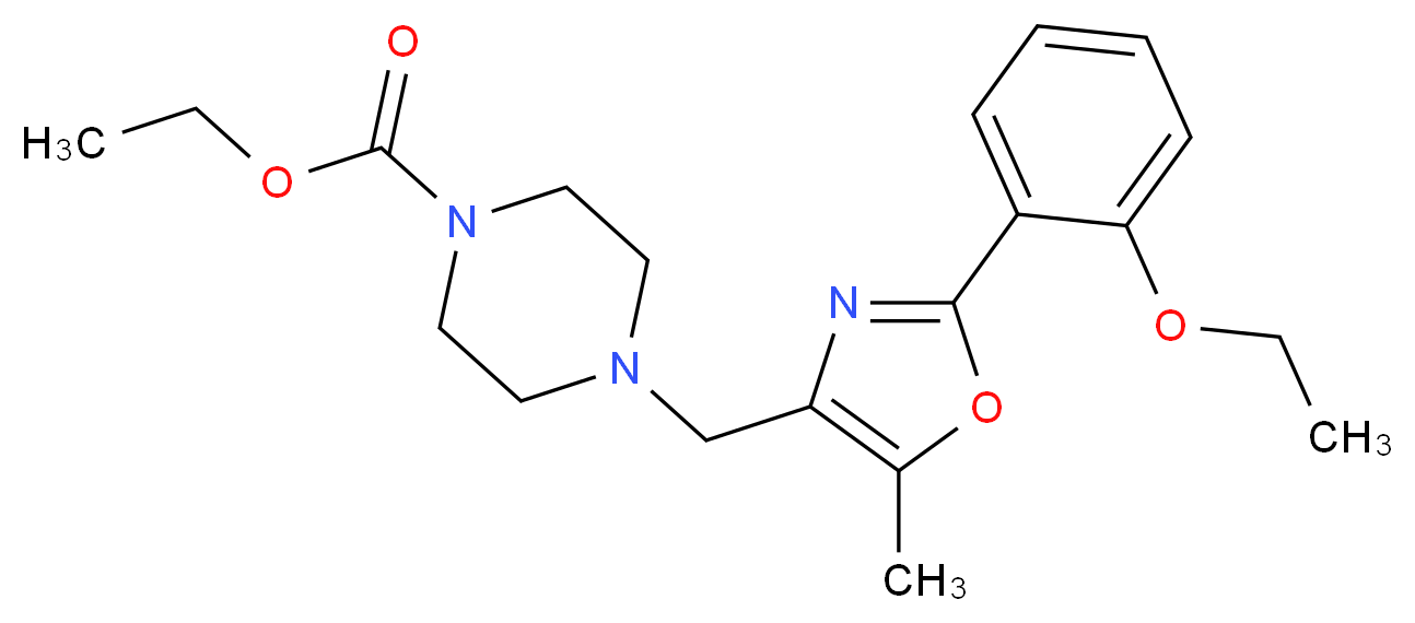 ethyl 4-{[2-(2-ethoxyphenyl)-5-methyl-1,3-oxazol-4-yl]methyl}-1-piperazinecarboxylate_Molecular_structure_CAS_)