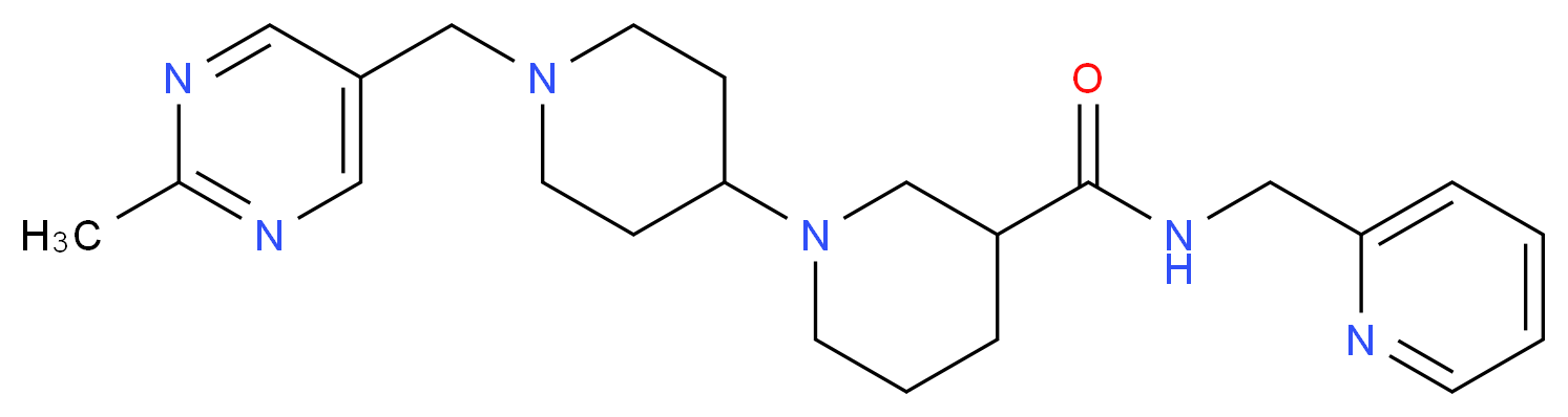 1'-[(2-methylpyrimidin-5-yl)methyl]-N-(pyridin-2-ylmethyl)-1,4'-bipiperidine-3-carboxamide_Molecular_structure_CAS_)