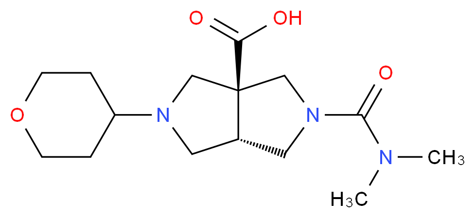 (3aS*,6aS*)-2-[(dimethylamino)carbonyl]-5-(tetrahydro-2H-pyran-4-yl)hexahydropyrrolo[3,4-c]pyrrole-3a(1H)-carboxylic acid_Molecular_structure_CAS_)