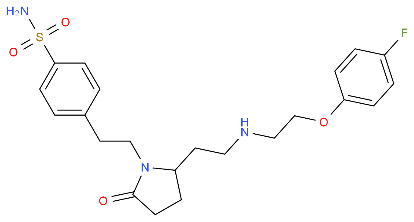 4-{2-[2-(2-{[2-(4-fluorophenoxy)ethyl]amino}ethyl)-5-oxo-1-pyrrolidinyl]ethyl}benzenesulfonamide_Molecular_structure_CAS_)