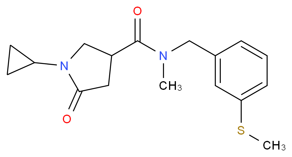 1-cyclopropyl-N-methyl-N-[3-(methylthio)benzyl]-5-oxo-3-pyrrolidinecarboxamide_Molecular_structure_CAS_)