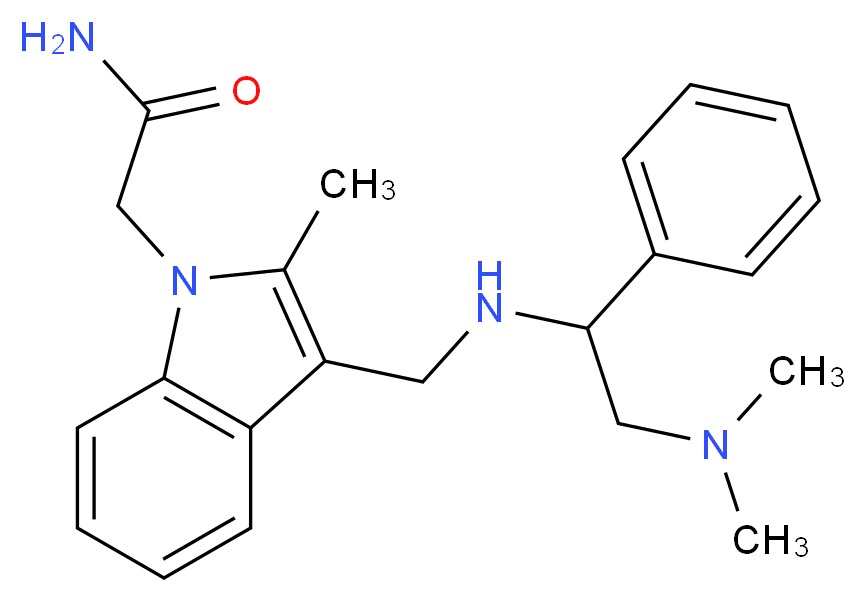 2-[3-({[2-(dimethylamino)-1-phenylethyl]amino}methyl)-2-methyl-1H-indol-1-yl]acetamide_Molecular_structure_CAS_)
