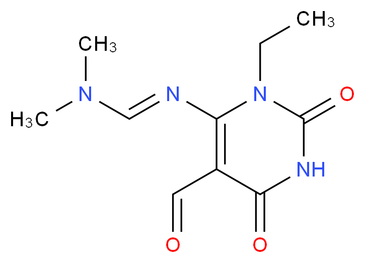 N'-(3-Ethyl-5-formyl-2,6-dioxo-1,2,3,6-tetrahydro-pyrimidin-4-yl)-N,N-dimethyl-formamidine_Molecular_structure_CAS_)