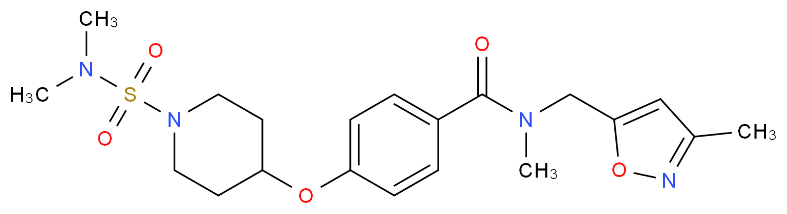4-({1-[(dimethylamino)sulfonyl]-4-piperidinyl}oxy)-N-methyl-N-[(3-methyl-5-isoxazolyl)methyl]benzamide_Molecular_structure_CAS_)