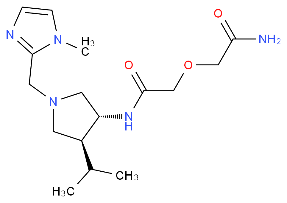 2-(2-amino-2-oxoethoxy)-N-{(3R*,4S*)-4-isopropyl-1-[(1-methyl-1H-imidazol-2-yl)methyl]-3-pyrrolidinyl}acetamide_Molecular_structure_CAS_)