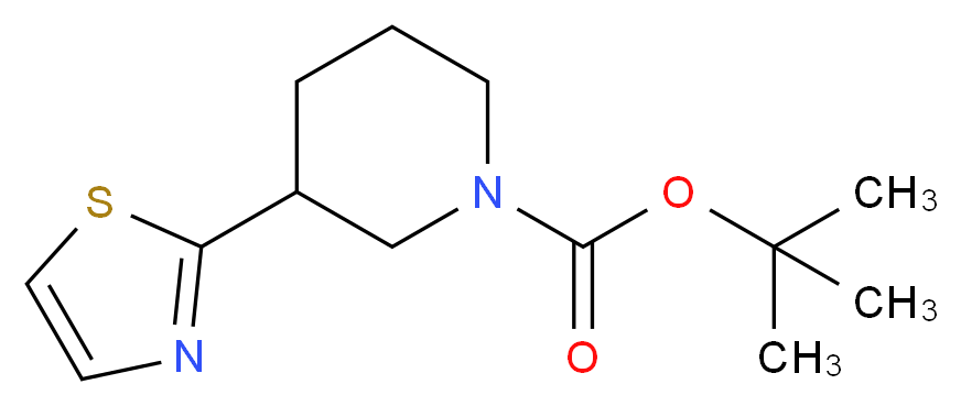 3-(2-THIAZOLYL)-1-PIPERIDINECARBOXYLIC ACID 1,1-DIMETHYLETHYL ESTER_Molecular_structure_CAS_630121-83-4)