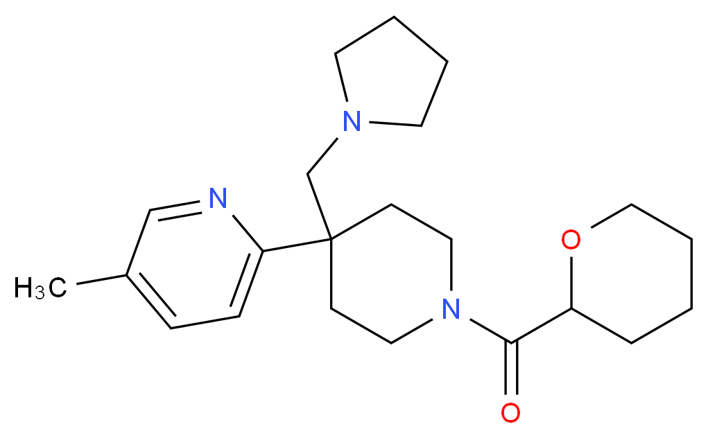 5-methyl-2-[4-(pyrrolidin-1-ylmethyl)-1-(tetrahydro-2H-pyran-2-ylcarbonyl)piperidin-4-yl]pyridine_Molecular_structure_CAS_)