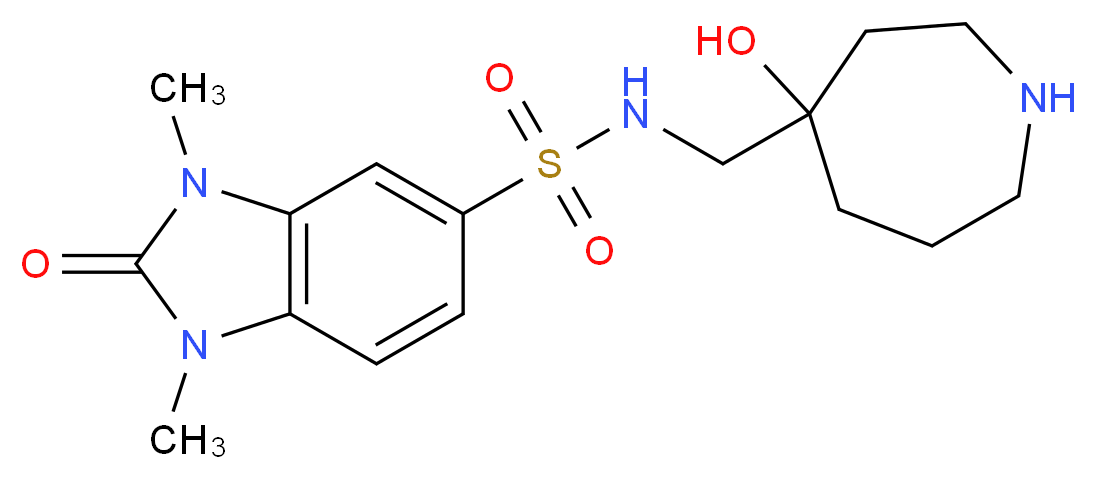 N-[(4-hydroxy-4-azepanyl)methyl]-1,3-dimethyl-2-oxo-2,3-dihydro-1H-benzimidazole-5-sulfonamide_Molecular_structure_CAS_)