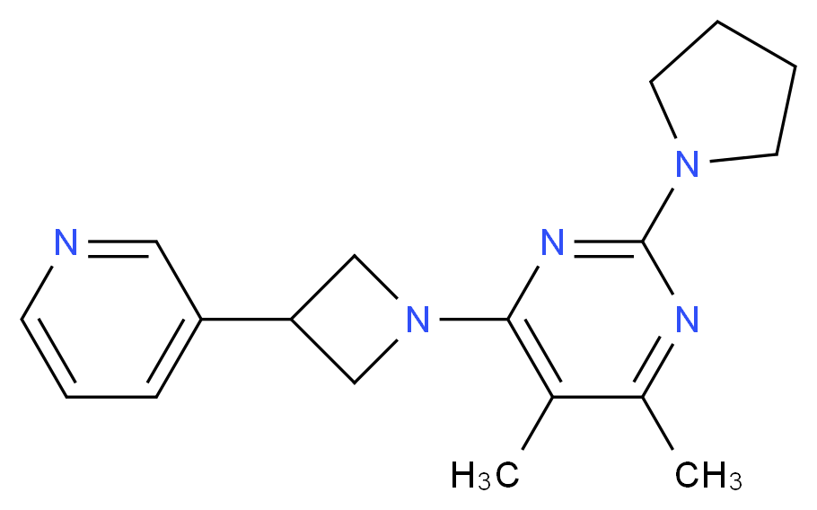 4,5-dimethyl-6-[3-(3-pyridinyl)-1-azetidinyl]-2-(1-pyrrolidinyl)pyrimidine_Molecular_structure_CAS_)