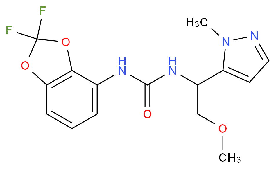N-(2,2-difluoro-1,3-benzodioxol-4-yl)-N'-[2-methoxy-1-(1-methyl-1H-pyrazol-5-yl)ethyl]urea_Molecular_structure_CAS_)