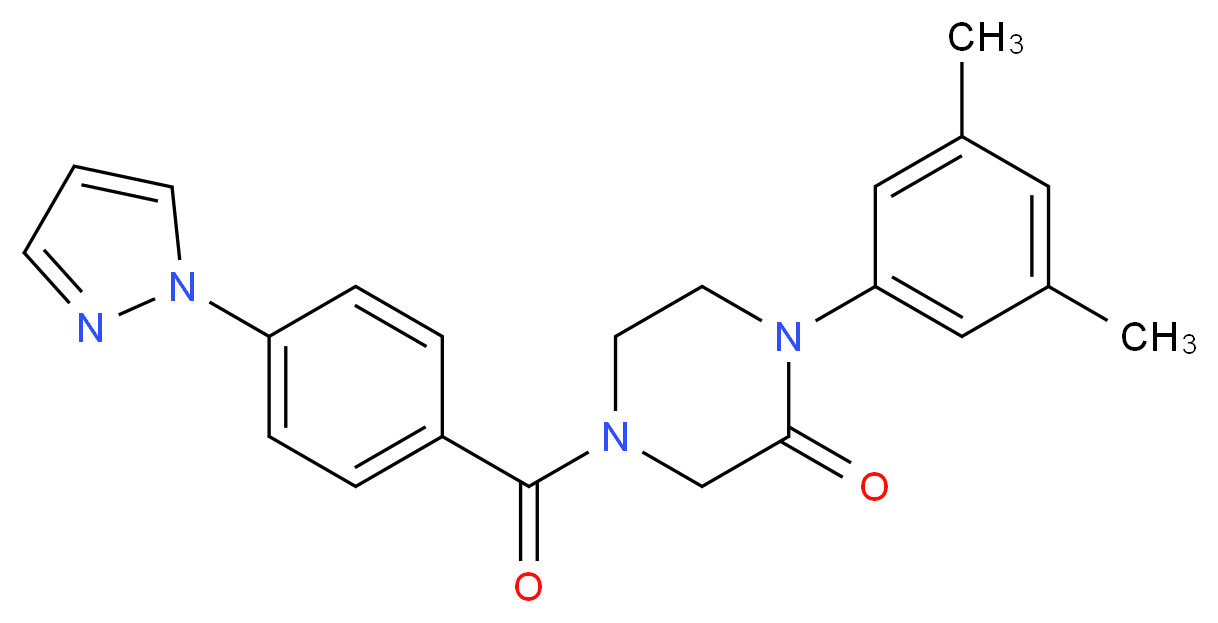 1-(3,5-dimethylphenyl)-4-[4-(1H-pyrazol-1-yl)benzoyl]-2-piperazinone_Molecular_structure_CAS_)