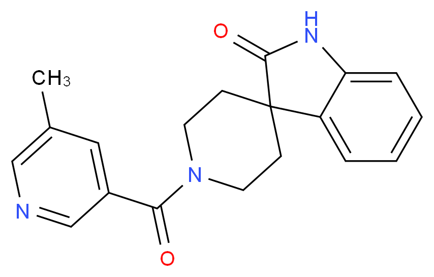1'-[(5-methylpyridin-3-yl)carbonyl]spiro[indole-3,4'-piperidin]-2(1H)-one_Molecular_structure_CAS_)