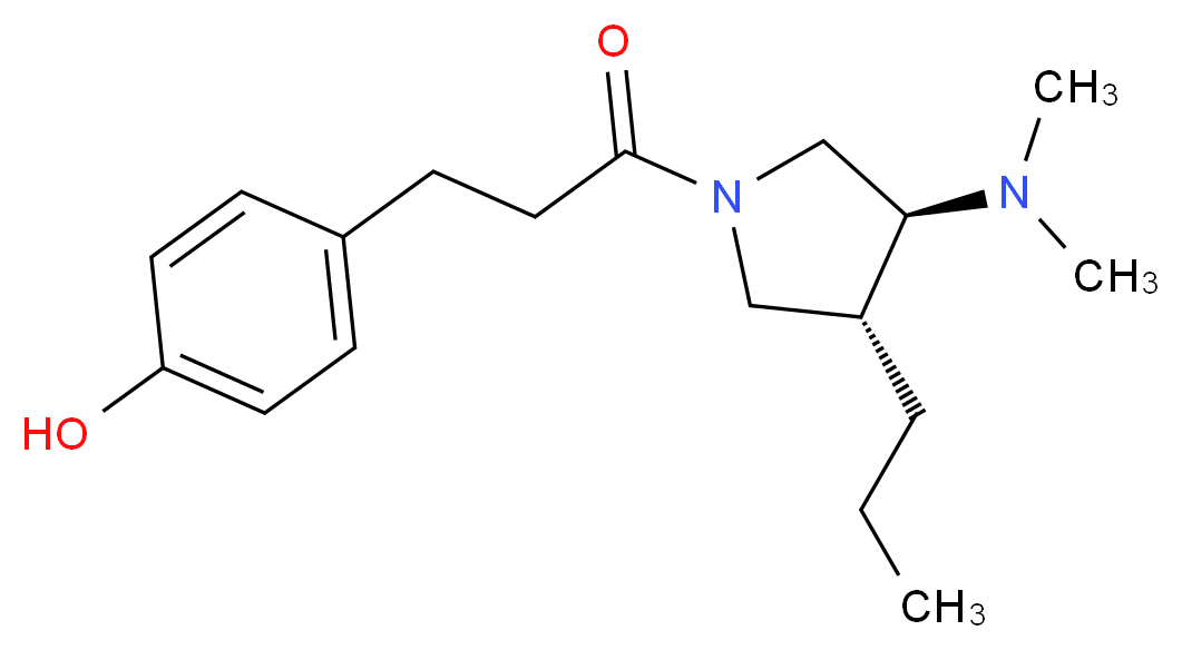 4-{3-[(3S*,4R*)-3-(dimethylamino)-4-propyl-1-pyrrolidinyl]-3-oxopropyl}phenol_Molecular_structure_CAS_)
