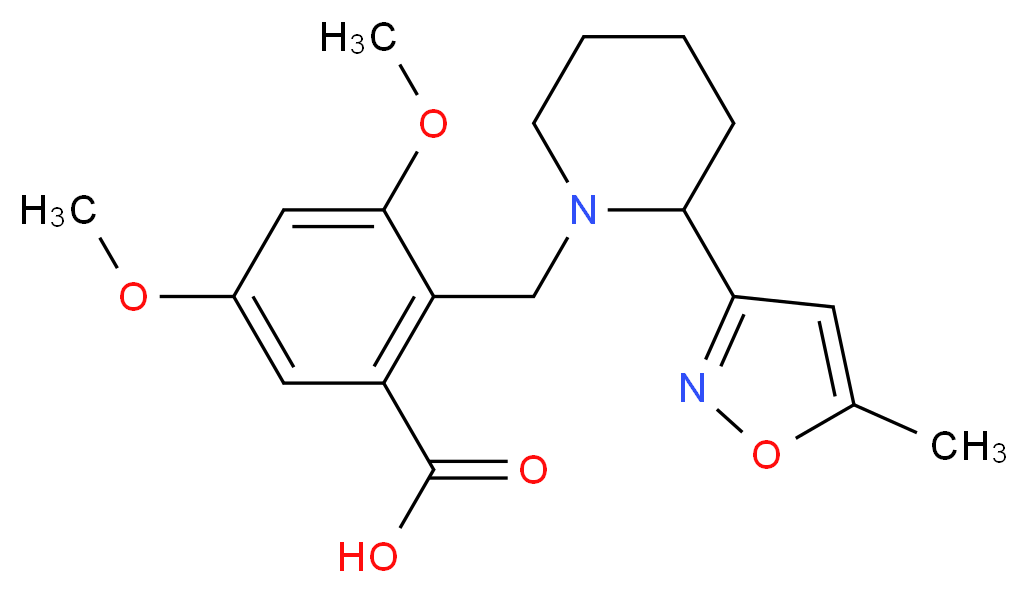 3,5-dimethoxy-2-{[2-(5-methylisoxazol-3-yl)piperidin-1-yl]methyl}benzoic acid_Molecular_structure_CAS_)