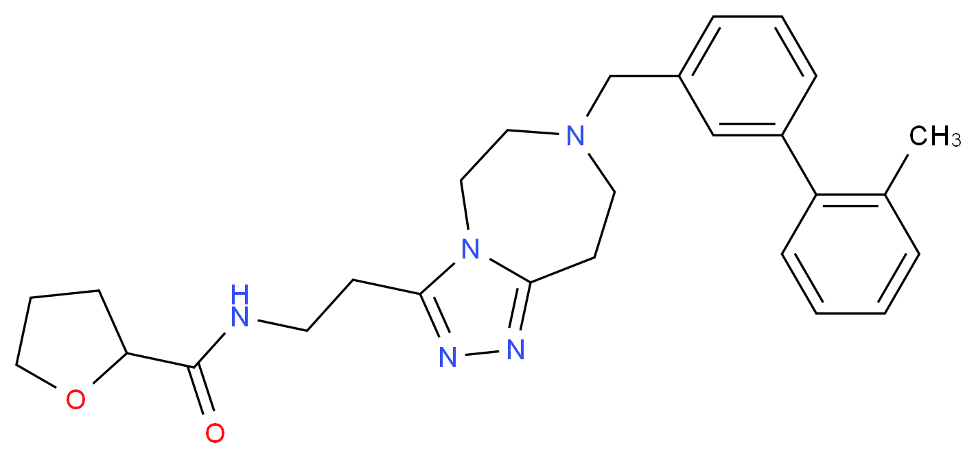 N-(2-{7-[(2'-methyl-3-biphenylyl)methyl]-6,7,8,9-tetrahydro-5H-[1,2,4]triazolo[4,3-d][1,4]diazepin-3-yl}ethyl)tetrahydro-2-furancarboxamide_Molecular_structure_CAS_)