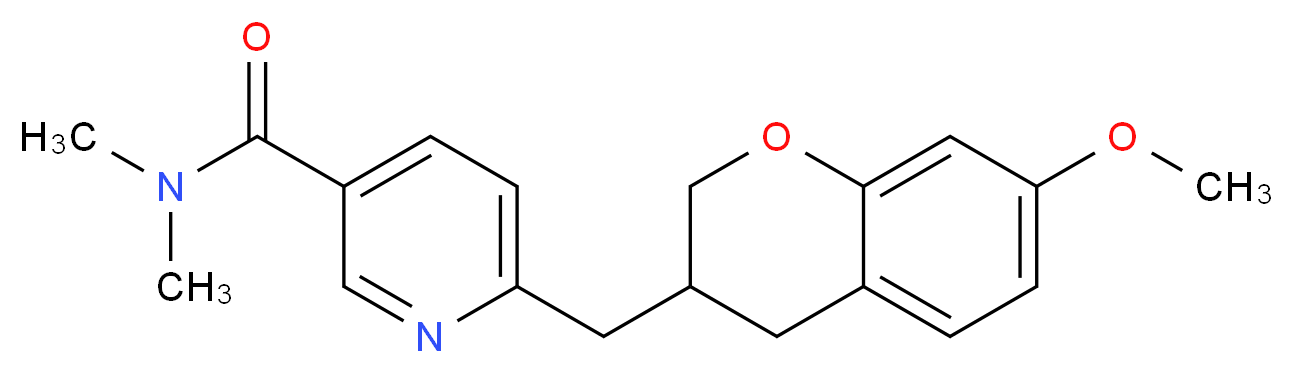 6-[(7-methoxy-3,4-dihydro-2H-chromen-3-yl)methyl]-N,N-dimethylnicotinamide_Molecular_structure_CAS_)