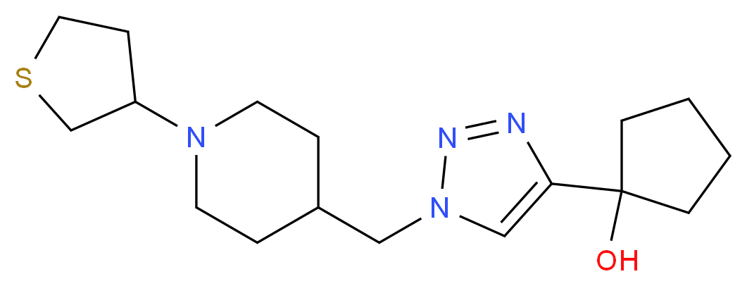 1-(1-{[1-(tetrahydro-3-thienyl)-4-piperidinyl]methyl}-1H-1,2,3-triazol-4-yl)cyclopentanol_Molecular_structure_CAS_)