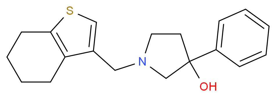 3-phenyl-1-(4,5,6,7-tetrahydro-1-benzothien-3-ylmethyl)-3-pyrrolidinol_Molecular_structure_CAS_)