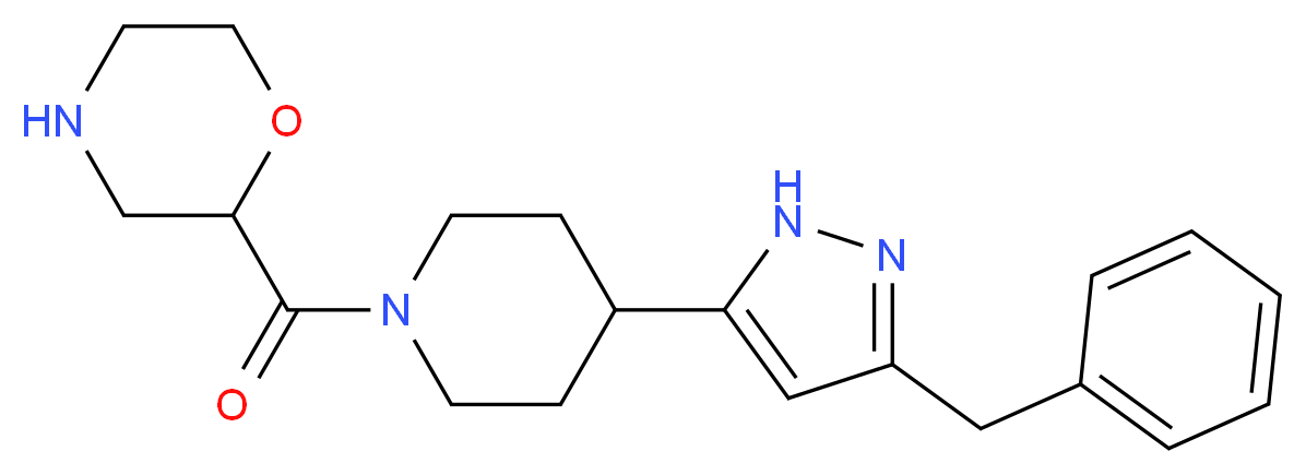 2-{[4-(3-benzyl-1H-pyrazol-5-yl)piperidin-1-yl]carbonyl}morpholine_Molecular_structure_CAS_)