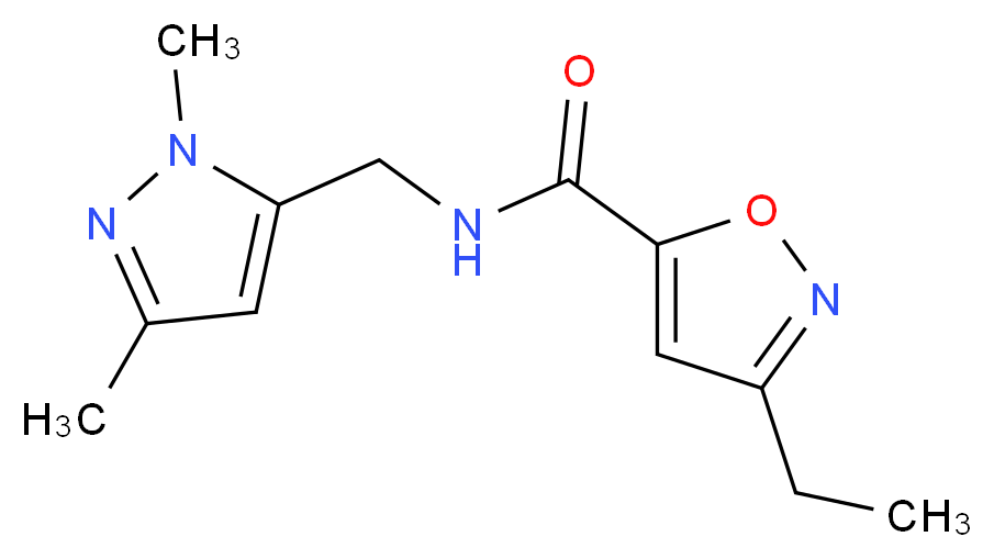 N-[(1,3-dimethyl-1H-pyrazol-5-yl)methyl]-3-ethylisoxazole-5-carboxamide_Molecular_structure_CAS_)