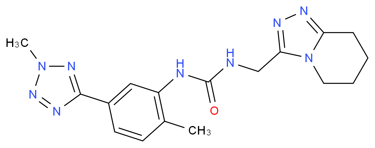 N-[2-methyl-5-(2-methyl-2H-tetrazol-5-yl)phenyl]-N'-(5,6,7,8-tetrahydro[1,2,4]triazolo[4,3-a]pyridin-3-ylmethyl)urea_Molecular_structure_CAS_)
