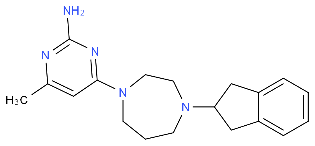 4-[4-(2,3-dihydro-1H-inden-2-yl)-1,4-diazepan-1-yl]-6-methylpyrimidin-2-amine_Molecular_structure_CAS_)