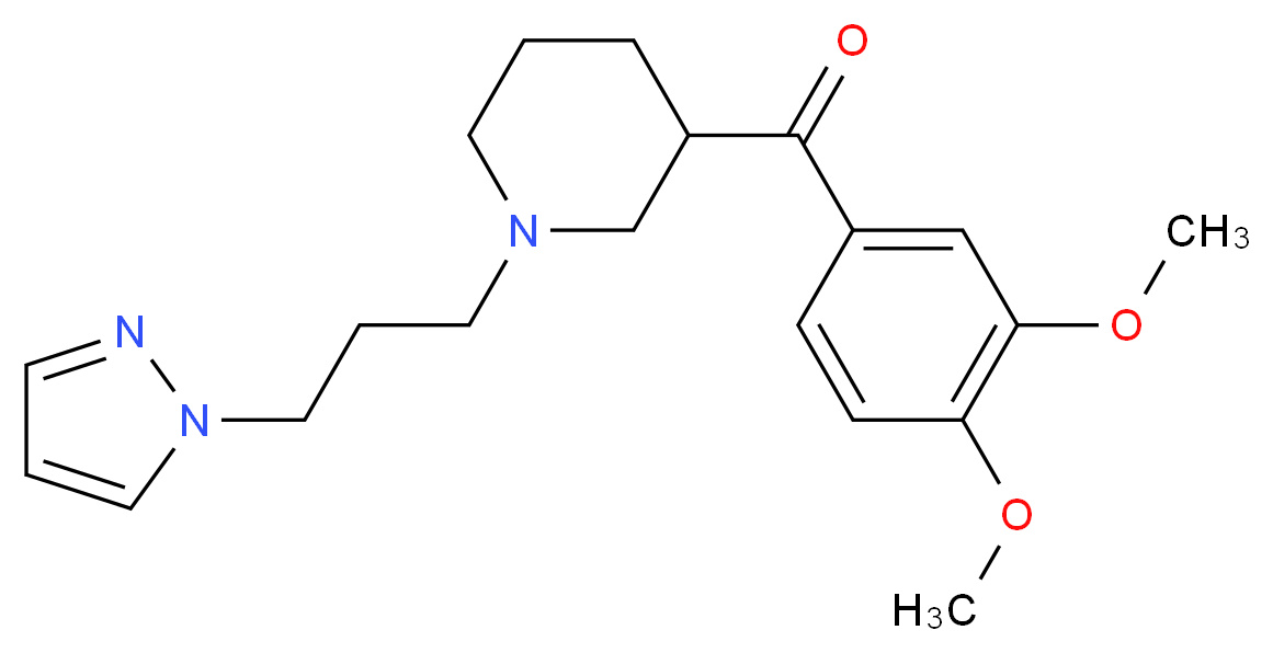 (3,4-dimethoxyphenyl){1-[3-(1H-pyrazol-1-yl)propyl]-3-piperidinyl}methanone_Molecular_structure_CAS_)