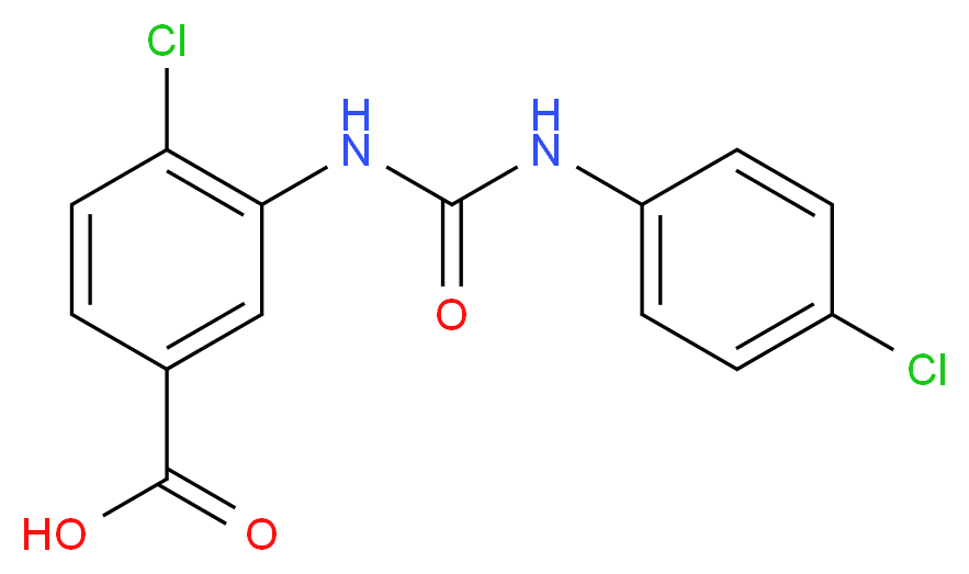 4-chloro-3-({[(4-chlorophenyl)amino]carbonyl}amino)benzoic acid_Molecular_structure_CAS_)