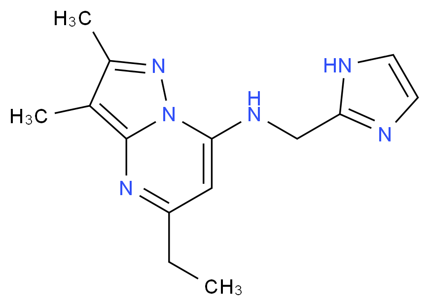 5-ethyl-N-(1H-imidazol-2-ylmethyl)-2,3-dimethylpyrazolo[1,5-a]pyrimidin-7-amine_Molecular_structure_CAS_)