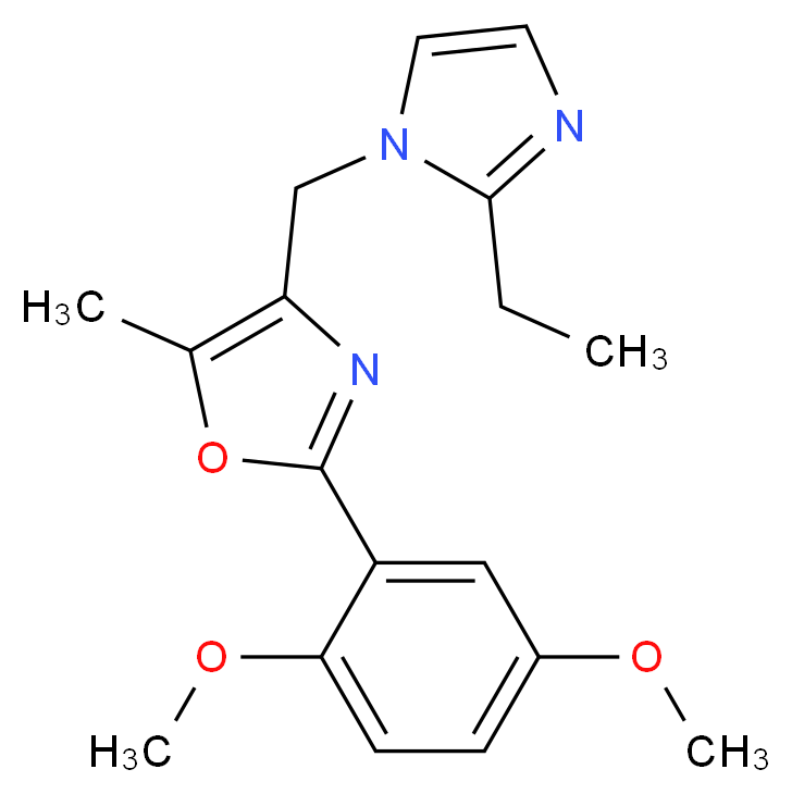 2-(2,5-dimethoxyphenyl)-4-[(2-ethyl-1H-imidazol-1-yl)methyl]-5-methyl-1,3-oxazole_Molecular_structure_CAS_)