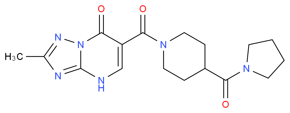 2-methyl-6-{[4-(1-pyrrolidinylcarbonyl)-1-piperidinyl]carbonyl}[1,2,4]triazolo[1,5-a]pyrimidin-7(4H)-one_Molecular_structure_CAS_)