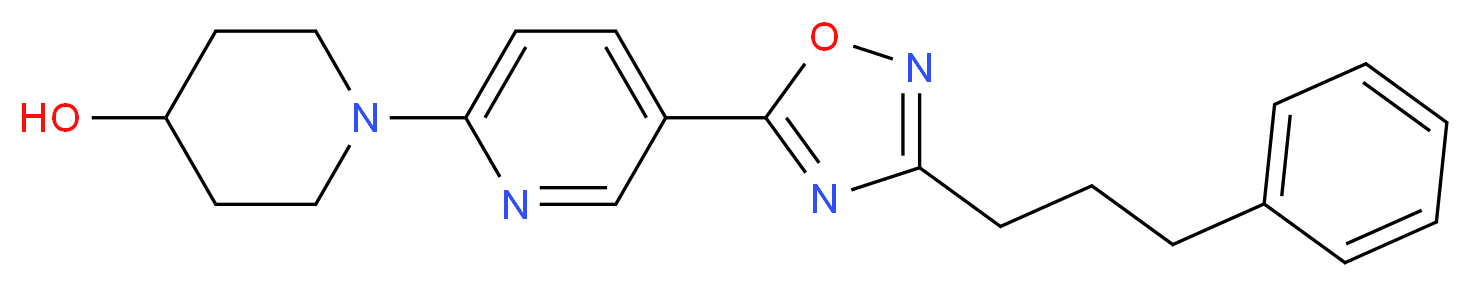 1-{5-[3-(3-phenylpropyl)-1,2,4-oxadiazol-5-yl]pyridin-2-yl}piperidin-4-ol_Molecular_structure_CAS_)