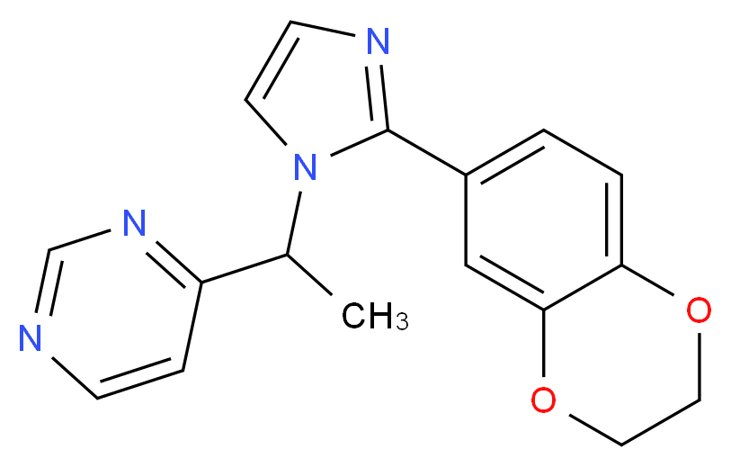 4-{1-[2-(2,3-dihydro-1,4-benzodioxin-6-yl)-1H-imidazol-1-yl]ethyl}pyrimidine_Molecular_structure_CAS_)
