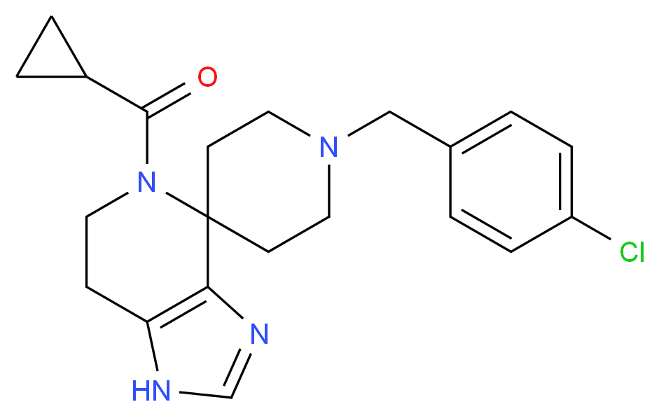 1'-(4-chlorobenzyl)-5-(cyclopropylcarbonyl)-1,5,6,7-tetrahydrospiro[imidazo[4,5-c]pyridine-4,4'-piperidine]_Molecular_structure_CAS_)