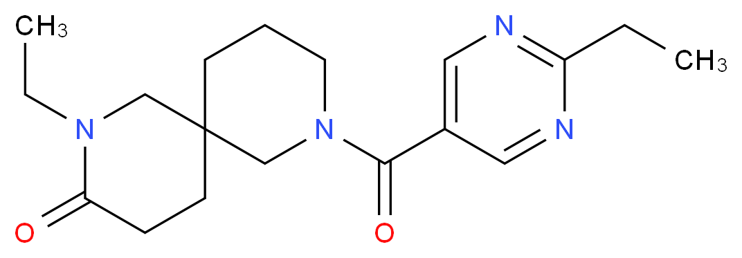 2-ethyl-8-[(2-ethyl-5-pyrimidinyl)carbonyl]-2,8-diazaspiro[5.5]undecan-3-one_Molecular_structure_CAS_)