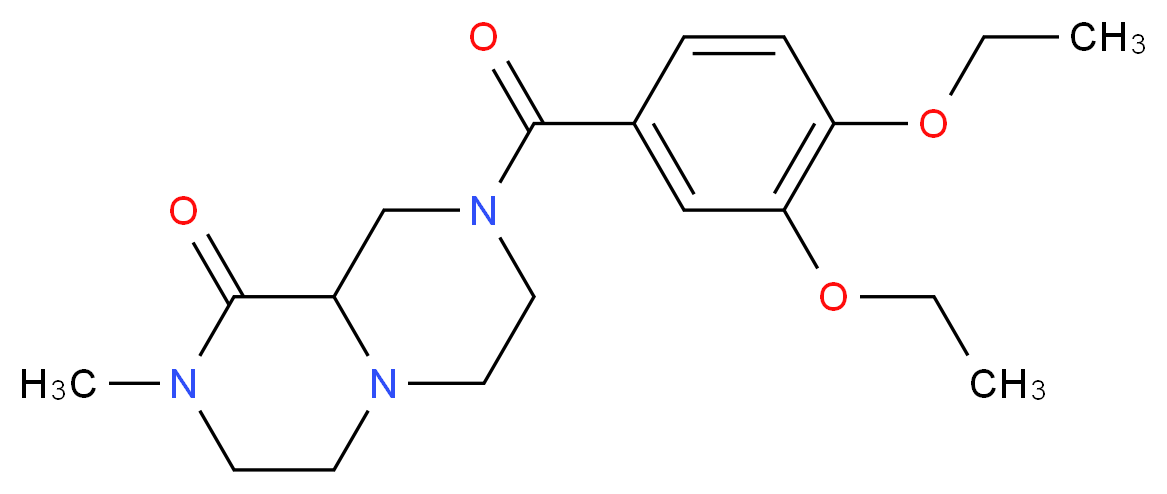 8-(3,4-diethoxybenzoyl)-2-methylhexahydro-2H-pyrazino[1,2-a]pyrazin-1(6H)-one_Molecular_structure_CAS_)